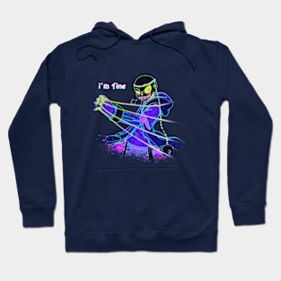 I'm fine creepy halloween design glow neon Hoodie